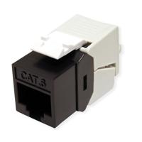ROLINE Cat.6 (Class E) Keystone, onafgeschermd, zonder gereedschap, compact, zwart - thumbnail