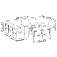 Tuinbankenset met kussen 12 pcs Zwart Staal - thumbnail