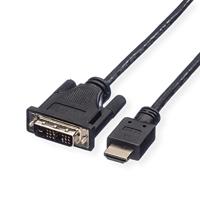 ROLINE Monitorkabel DVI (18+1) - HDMI, M/M, zwart, 3 m - thumbnail
