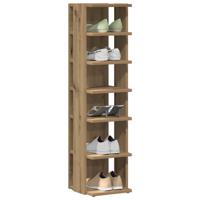 VidaXL Schoenenkast 28x27x102 cm bewerkt hout artisanaal eikenkleurig - thumbnail