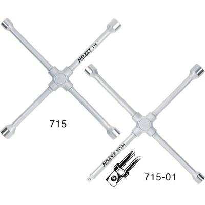 HAZET Kruissleutel 715-01 · Buiten-zeskant-profiel · SW 17 x 19 x 22 x Buitenvierkant 12,5 = 1/2 inch mm HAZET Kruissleutel 715-01 · Buiten-zeskant-profiel · SW 17 x 19 x 22 x Buitenvierkant 12,5 = 1/2 inch mm