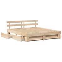 Bedframe met hoofdeinde Bruin 180 x 200 cm Massief grenenhout - thumbnail