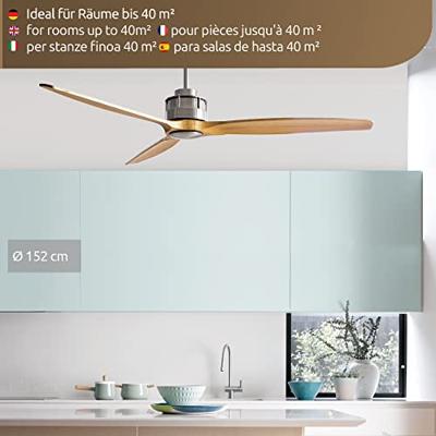 Beacon Houten plafondventilator met RVSAirfusion Akmani Ø 152cm - 210506