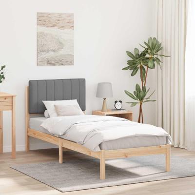 Bedframe met Gevoerd Hoofdgedeelte Lichtgrijs 75 x 190 cm