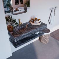 MONDIAZ ALAN-DLUX 100cm planchet Lava. Vrijhangende wastafel CLOUD links 1 kraangat, kleur Lava. - thumbnail