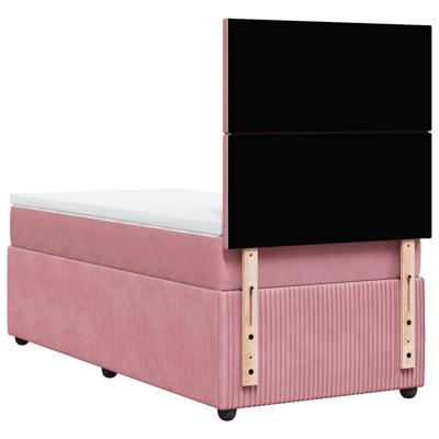 Boxspring met matras fluweel roze 100x200 cm