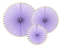Decoratieve Rozetten Lila Goud (3st) - thumbnail