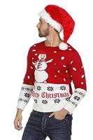 Kersttrui rood sneeuwman - thumbnail