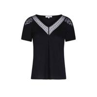 Morgan semi-transparante kanten top met kant marine - thumbnail