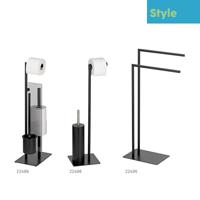 Kela - Toiletrol en WC-borstel Houder, 18 x 26 cm, Getint glas, Zwart - thumbnail