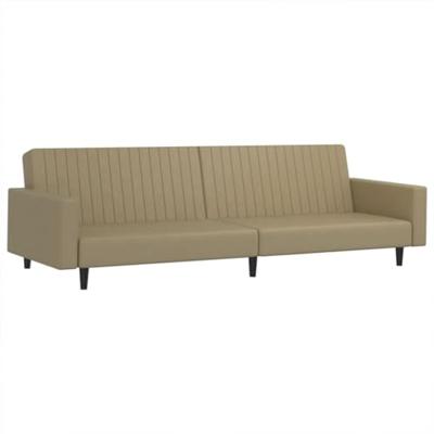 Slaapbank 2-zits kunstleer cappuccinokleurig Slaapbank 2-zits kunstleer cappuccinokleurig