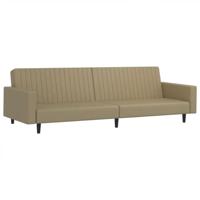 Slaapbank 2-zits kunstleer cappuccinokleurig - thumbnail