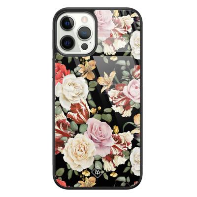 iPhone 12 Pro glazen hardcase - Flowerpower iPhone 12 Pro glazen hardcase - Flowerpower