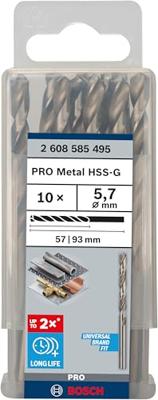 Bosch Accessories 2608585495 HSS Metaal-spiraalboor 5.7 mm Gezamenlijke lengte 93 mm Geslepen DIN 338 Cilinderschacht 10 stuk(s) - thumbnail