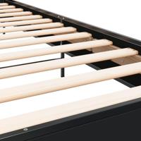 Bedframe bewerkt hout en metaal zwart 100x200 cm - thumbnail