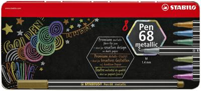 Viltstift stabilo pen 68/8 m metallic ass 8st | 10 stuks