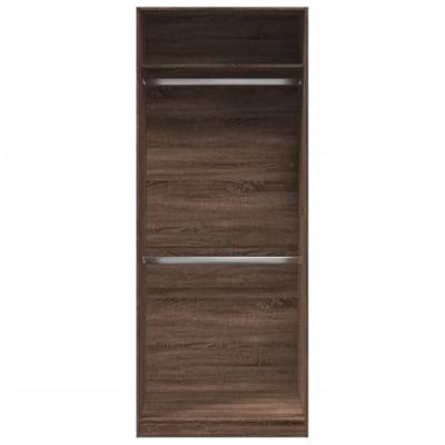 Kledingkast 80x50x200 cm bewerkt hout bruin eikenkleur