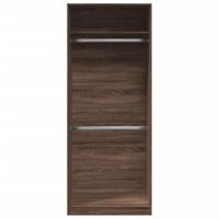 Kledingkast 80x50x200 cm bewerkt hout bruin eikenkleur - thumbnail