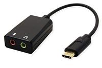 VALUE USB type C - 2x 3,5mm Audio Adapter, Male/Female, 0,13 m - thumbnail