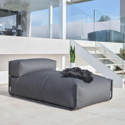 Kave Home Modulaire Outdoor Bank 'Square' Chaise Longue, kleur Donkergrijs