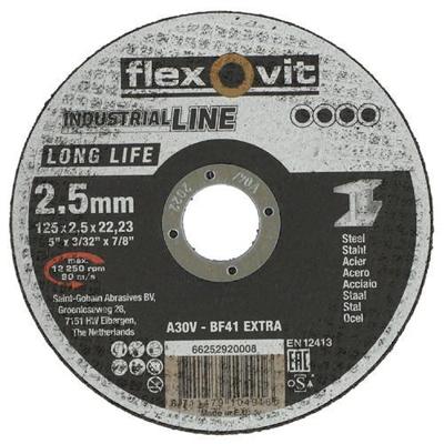 Flexovit doorslijpschijf - A30VBF41 - 125 x 2.5 x 22 mm