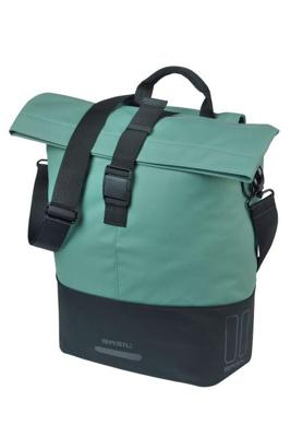 BASIL Tas cove shopper groen/zwart | mik hooks | 16l