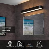 Lucide MADELON - Wandlamp Badkamer - LED - 1x9W 2700K - IP44 - Zwart - thumbnail