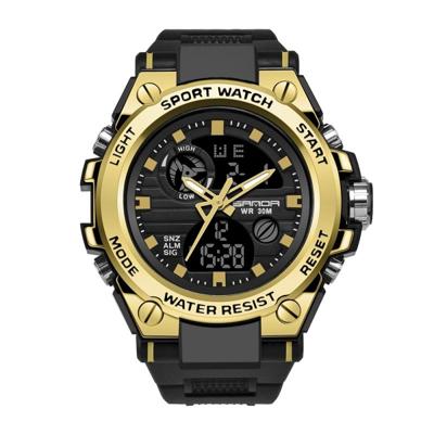 SANDA739 horloge plaat Chao mannelijke horloge mannelijke student mode trend multi functionele digitale waterdichte elektronische meter (goud)