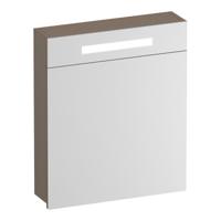 Brauer Promise Spiegelkast - 60 cm - met Verlichting - 1 Linksdraaiende Spiegeldeur - Mat Mokka - thumbnail