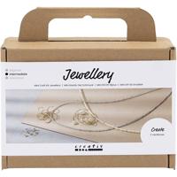 Creativ Company Mini hobbyset sieraden, halsketting met hanger met metaaldraad, verguld, 1 doos - thumbnail