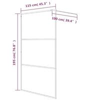 Inloopdouchewand 115x195 cm mat ESG-glas zwart - thumbnail