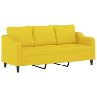2-delige Loungeset met kussens stof lichtgeel - thumbnail