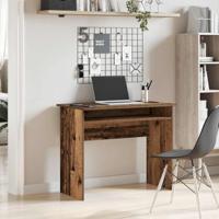 Bureau 90x50x74 cm bewerkt hout oud houtkleurig - thumbnail