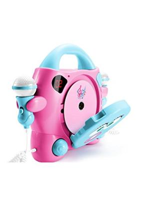 Lettore Cd (Cd59Girlsstick) Portatile Con 2 Microfoni My Mia (Rosa E Celeste)