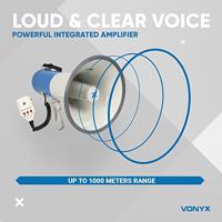 Vonyx MEG065 Megafoon 65W USB/SD/accu/opname/sirene/microfoon - thumbnail