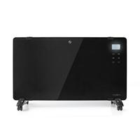 Nedis HTPL20FBK Glazen Paneel Convectorkachel Thermostaat Lcd-scherm 2 Warmtestanden Staand / Wandmontage 2000 W Zwart - thumbnail