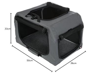 Trixie soft kennel easy reisbench grijs 71x51x49 cm
