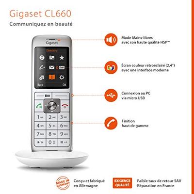 Gigaset CL660 Duo - Draadloze vaste telefoon - 2 handsets - Wit [Franse versie]