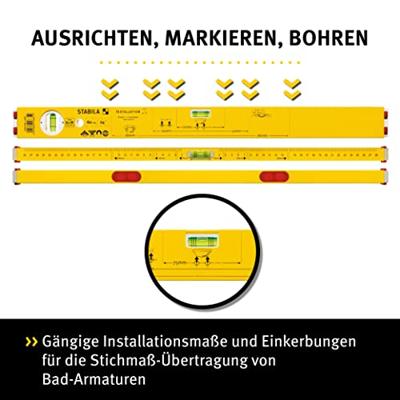 Stabila Type 80 M Installation 16881 Magneetwaterpas Incl. magneet 60 cm 0.5 mm/m