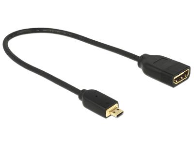 Delock 65687 Kabel High Speed HDMI met Ethernet - HDMI Micro-D male > HDMI-A female 3D 4K 20cm