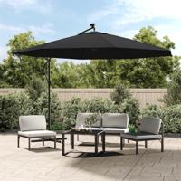 VidaXL Zweefparasol met led-verlichting 350 cm zwart - thumbnail
