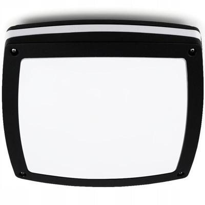 LED Plafondlamp Badkamer Vierkant Mat Zwart E27 IP44