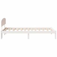 Bedframe met hoofdeinde Wit 100 x 200 cm Massief grenenhout - thumbnail
