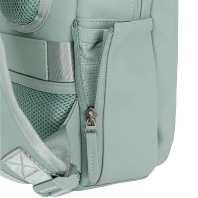 New Rebels Harper Miami Rugzak 9L Waterafstotende Laptop Rugtas 13 inch Schooltas en Werktas van PU Comfortabel Salie Green