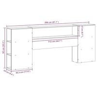 Hoofdbord met opbergruimte 200 cm massief grenenhout wit - thumbnail