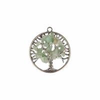 Aventurijn Groen Levensboom Hanger (30 mm) - thumbnail