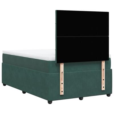 Boxspring met matras fluweel donkergroen 120x200 cm - thumbnail