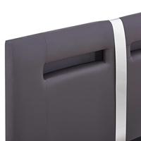 Bedframe met LED kunstleer grijs 90x200 cm - thumbnail