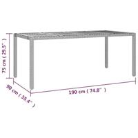 7-delige Bistroset met kussens poly rattan zwart - thumbnail