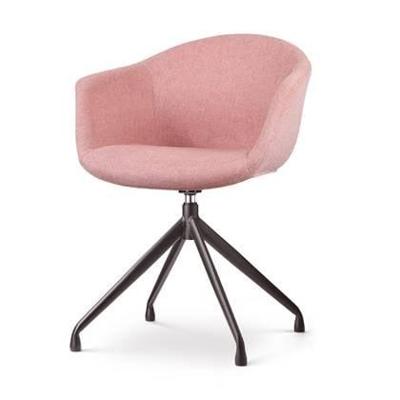 Nolon Nola-Otis Eetkamerstoel Zacht Roze - Draaibaar Zwart Onderstel